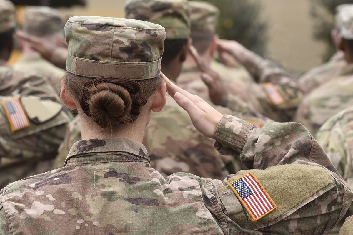 female-soldier-at-attention